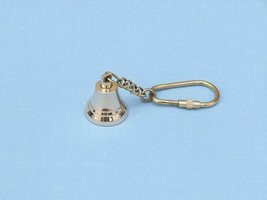 Nautical Brass Bell Key Chain 4&quot; - Solid Brass Keychain key ring Replica... - £7.57 GBP