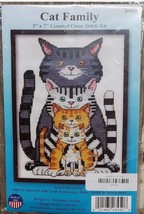 Design Works Counted Cross Stitch Kit 5"X7"-Cat Family New - $10.35
