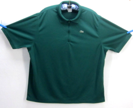 Lacoste Sport Men&#39;s Shirt Alligator Logo Green 1/4 Zip Polo (Xl - 8) 50&quot; Chest - £22.15 GBP