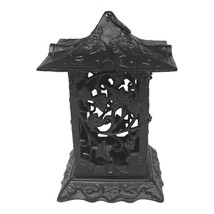 Vintage Cast Iron Japanese Pagoda Lantern 13.5&quot; Maple Leaf Design Garden Decor - £82.13 GBP