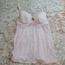 La Senza Pink Sheer Open Back Underwire Bra Babydoll - Size Extra Large - £22.15 GBP