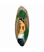 Handmade Art Thailand Girl Traditional Decor Wooden Acrylic Painting 02801 - $35.99