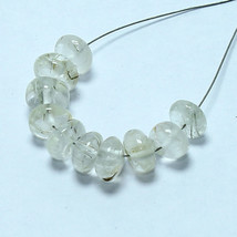Golden Rutile Smooth Rondelle Beads Briolette Natural Loose Gemstone Jewelry - £2.35 GBP
