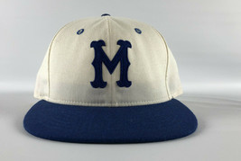 Montreal Royals Roman Pro Fitted Hat 7 1/8 - White Blue Throwback Vintage - £38.93 GBP