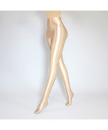 Beige Glossy Spandex High Rise Pantyhose - $243.83 MXN