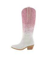 Women Pointed Toe Rhinestone Knee High Western Cowgirl Boots Glitter Bli... - £98.76 GBP