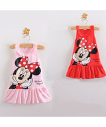 Toddler Kids Girl Fashion Summer Dress Minnie Mouse Sleeveless Cotton Tu... - $5.99