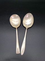 2 Vintage Silver Plated Serving Spoons,  WM rogers SI &amp; Community plate - £11.10 GBP