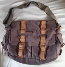 Rare Fossil Gear Canvas and Leather Messenger Crossbody Bag - $98.99