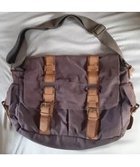 Rare Fossil Gear Canvas and Leather Messenger Crossbody Bag - $98.99