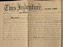 1865 Antique Deed Indenture Thomas Smith To Sam Hibbs Buckingham Bucks Cty Pa - £53.49 GBP