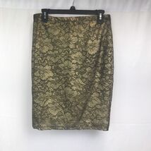 Cecico Floral Print Skirt in Black &amp; Gold- size M - $18.44