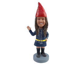 Custom Bobblehead Funny looking gnome girl wearing short dress and high boots -  - £71.58 GBP