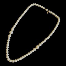 Marvella Necklace Signed Faux Pearl Rhinestone Gold Tone 24&quot; Prom Wedding - $17.72