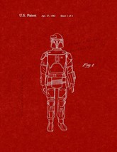 Star Wars Boba Fett Patent Print - Burgundy Red - $7.95+