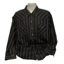 Ely Plains Western Dress Shirt Cowboy Pearl Snap Stripe BIG MAN Mens 2XL... - £14.08 GBP