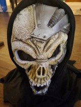 Vintage Easter Unlimited Alien cyborg Skull Halloween Mask Costume with hood wow - £18.20 GBP