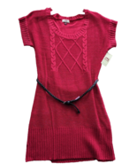 Vintage Ugly Christmas SWEATER DRESS with Belt and Glitter Size L - $26.95