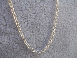 Sterling O Link 925 Rolo Chain 16&#39;L Pendant Necklace Crafted Solid Silver Vtg - £18.65 GBP