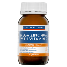 Ethical Nutrients Mega Zinc 40mg with Vitamin C 95g Powder – Orange - $91.06