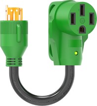 Green Rvguard 4 Prong 30 Amp To 50 Amp Rv Generator Adapter Cord,, 50R F... - $35.94