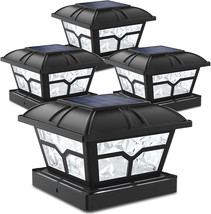 Solar Post Cap Lights Outdoor 2 Color Modes 8 Leds For 4X4 5X5 6X6 Pos - £74.85 GBP