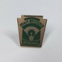 Vintage Little League Baseball Green &amp; Gold Tone Baseball Mound Lapel Hat Pin - £4.18 GBP