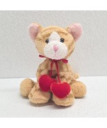 Russ Berrie Luv Pets Tabbies Orange Cat with Red Hearts 5&quot; Plush Valentine - $998.28 MXN