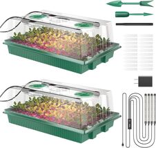 Indoor Eco-Friendly Seed Starter Trays: 80 Cells with Grow Lights &amp; Acce... - $83.11