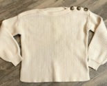 Madewell Sweater Balloon Sleeve Pullover Boat Neck Button Women&#39;s Size X... - $15.44