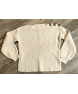 Madewell Sweater Balloon Sleeve Pullover Boat Neck Button Women&#39;s Size X... - £12.16 GBP