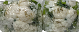 Set of 2 White Peony Silk Flowers Bouquet Centerpiece Wedding Party Decor 10 in image 3