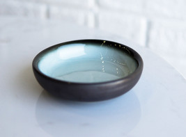 Pack Of 10 Ceramic Zen Blue Ponzu Soy Sauce Oil Condiment Round Dishes Holder - £23.97 GBP