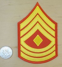 Marines First Serg EAN T Stripes IRON-ON / SEW-ON Embroidered Patch 3&quot;x 4.7&quot; - £4.62 GBP