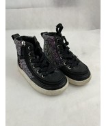 BILLY Footwear Toddler 10m Purple Metallic High Top Zip Around Shoes Black - £14.70 GBP