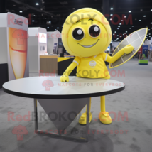 Lemon Yellow Ping Pong Table mascot costume character dressed with a Pencil Skir - $1,249.00