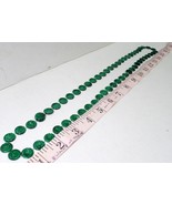 Mardi Gras Jester Coin Green Necklace  Hangs 16&quot; slight scratches on som... - £3.86 GBP