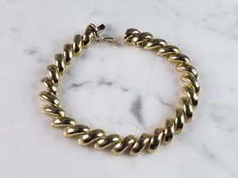 Womens Vintage Estate 14k Gold Modernist Bracelet 11.2g E6287 - £855.15 GBP