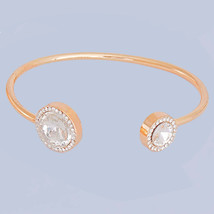 Gold Round Crystal Bangle - $639.48 MXN