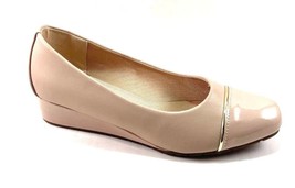Anne Klein Mildred Nude Low Wedge Cap Toe Slip On Shoe - £37.78 GBP