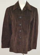 Stone Ridge by Aldo Outergear Brown Leather Jacket Women&#39;s MEDIUM Button... - £31.51 GBP