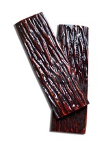 Dyed Amber Stag Jigged Camel Bone Knife Handle Blank Scale 1 Pair - £20.02 GBP
