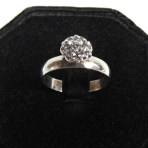 14k White Gold Halo 7 Diamond Sz 6.5 Ladie&#39;s Cathedral Engagement Ring .35ct ABS - £201.93 GBP