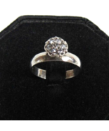 14k White Gold Halo 7 Diamond Sz 6.5 Ladie&#39;s Cathedral Engagement Ring .... - $257.39