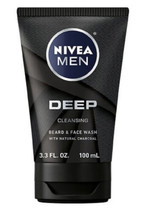 Nivea Men Deep Cleansing Beard and Face Wash with Natural Charcoal 3.3 O... - $10.00