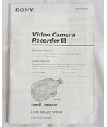 Sony Video Camera Recorder 8 Instruction Manual CCDTRV30 / TRV40 - £4.36 GBP