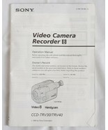 Sony Video Camera Recorder 8 Instruction Manual CCDTRV30 / TRV40 - £4.41 GBP