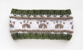 women headband with animal paw pattern, soft alpaca-wool headband, Size S - £16.03 GBP