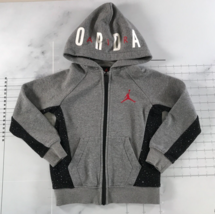 Air Jordan Hoodie Sweatshirt Boys Medium 5-6 Heather Grey Black Sides Fu... - $25.73