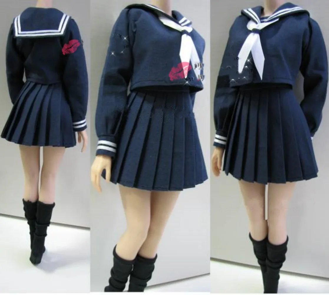 Sailor Suit JK School Uniform Short Dress 1/6 Women Soldier Loose Fitting High - £53.62 GBP+